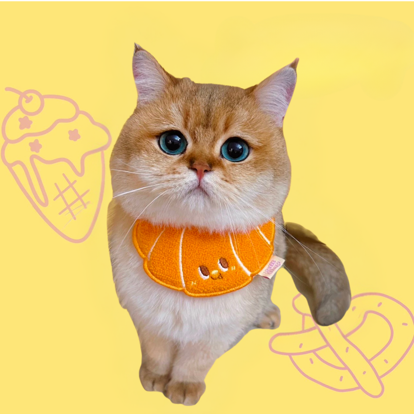 Cute Croissant Adjustable Pet Bib