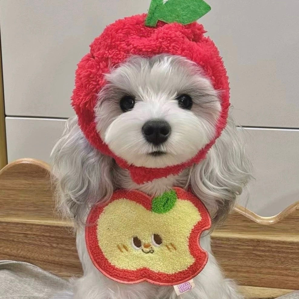 Cute Apple Soft Pet Bibs