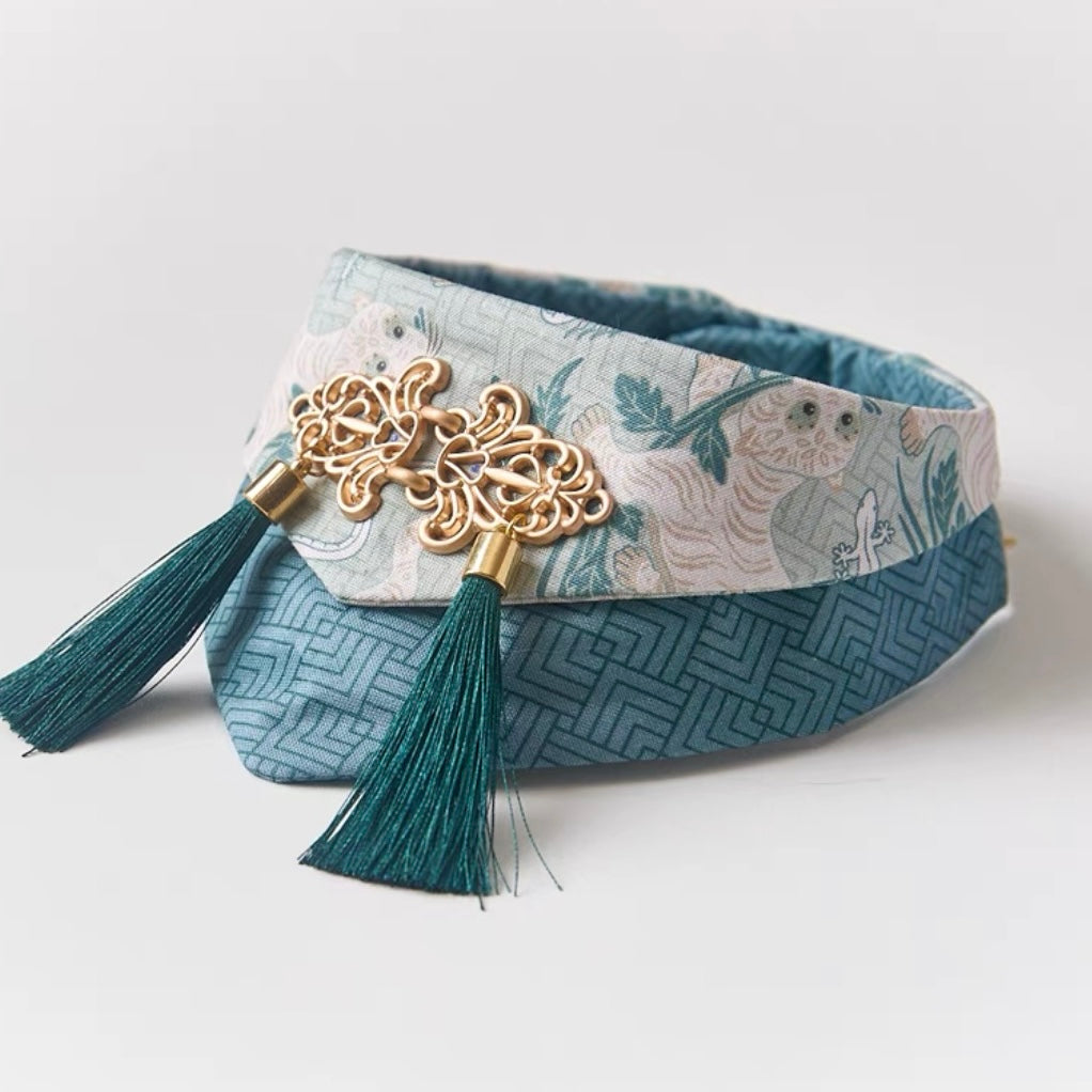 Chinese Style Pet Pure Cotton Triangle Bandana Bib